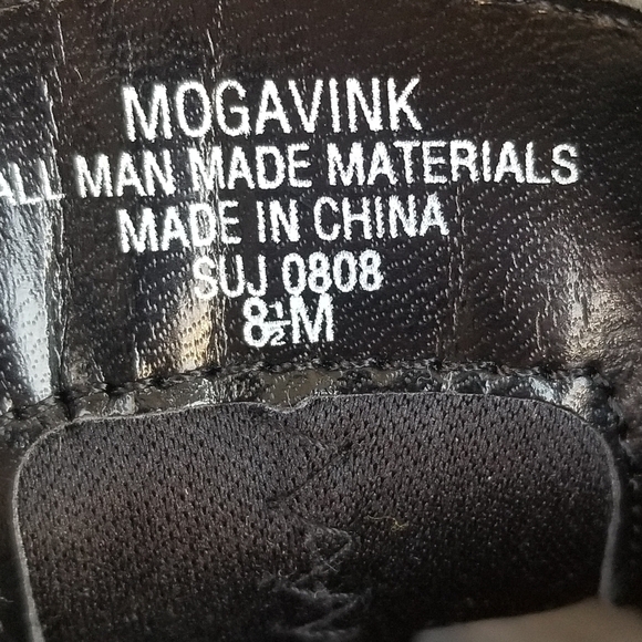 Vintage 90s y2k Bratz Lace Up Square Toe Chunky Heel Black Ankle Boots Booties - Picture 11 of 11